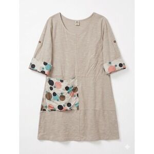 Earth Creations Organic Cotton Dress Xl Art Boho Lagenlook Earthy Hippie